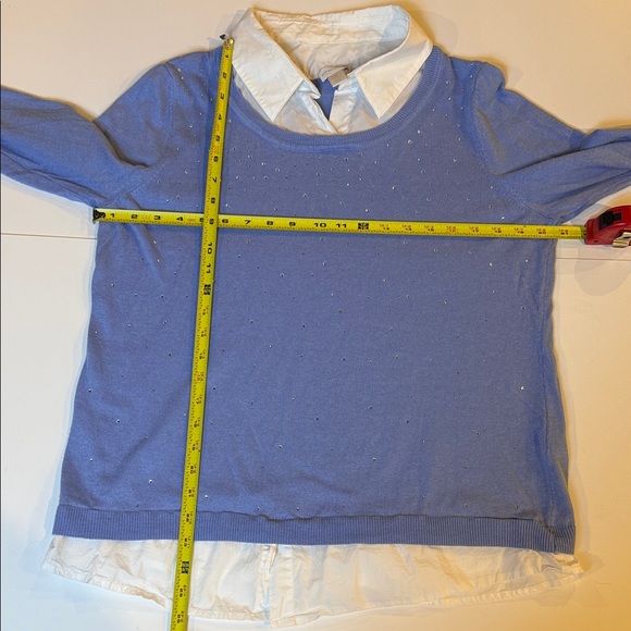 Chico's Blue Sparkle Sweater, Chico's Size 2 or Sz 12 or Large - Picture 8 of 8